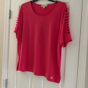 Michael Kors Plus Size Ladder Sleeve Short Sleeved Top